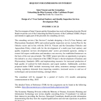 Government of Saint Vincent and the Grenadines - Unleashing the Blue Economy of the Caribbean Project: Design of a 5 Year Seafood Sanitary and Quality Inspection Services Development Plan